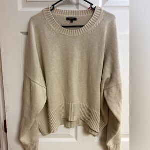 NWOT Quince Beige Women's Boyfriend Crew Neck Sweater xl oversized